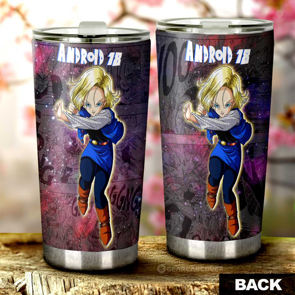 Android 18 Tumbler Cup Custom Dragon Ball Anime Car Accessories Galaxy Style