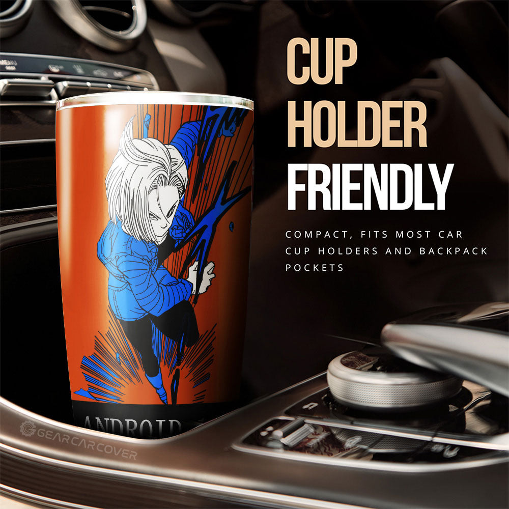 Android 18 Tumbler Cup Custom Dragon Ball Anime Manga Color Style