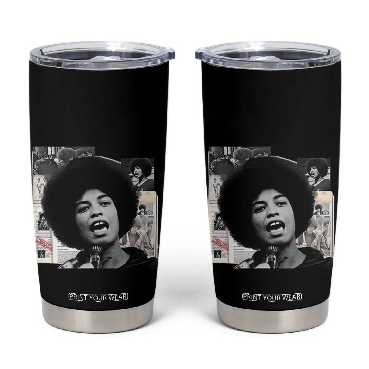 Angela Davis Tumbler Cup Raise Your Voice Revolutionary Power Liberation TS02