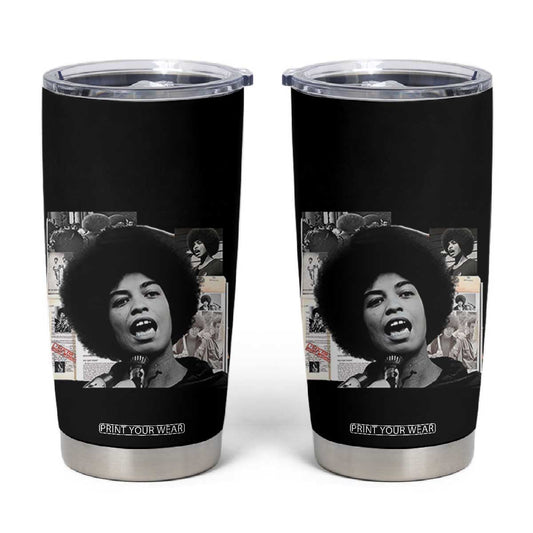 Angela Davis Tumbler Cup Raise Your Voice Revolutionary Power Liberation TS02