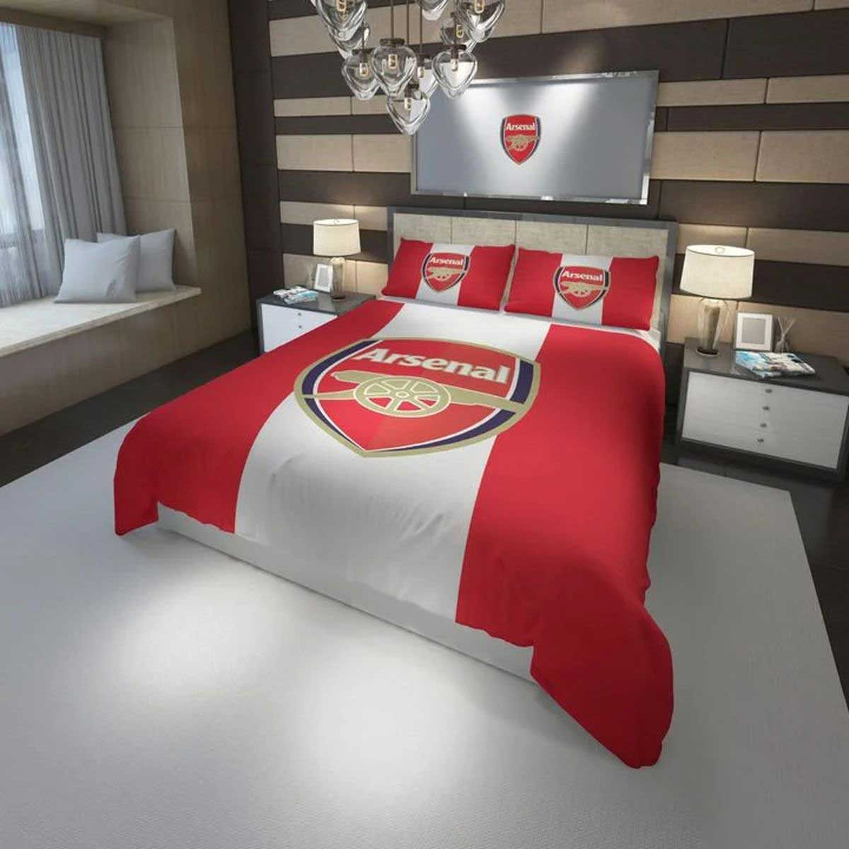 Arsenal FC Red White Bedding Set