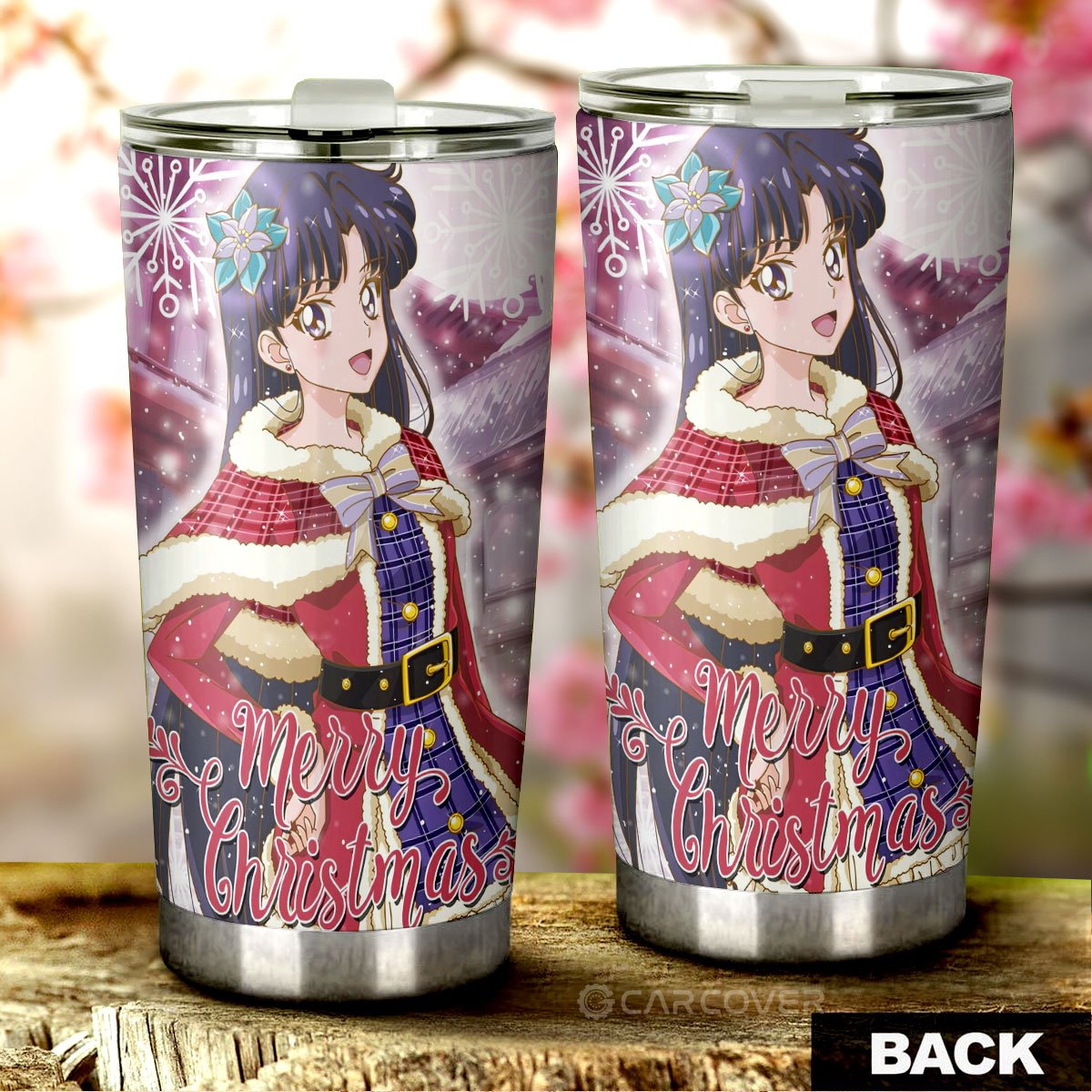 Anime Christmas Sailor Mars Tumbler Cup Custom Sailor Moon Car Accessories