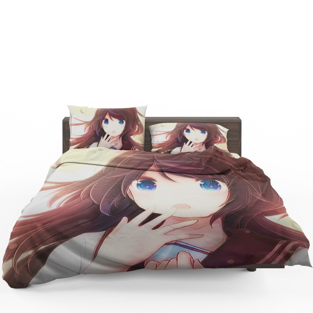 Anime Girl Blue Eyes Bedding Set