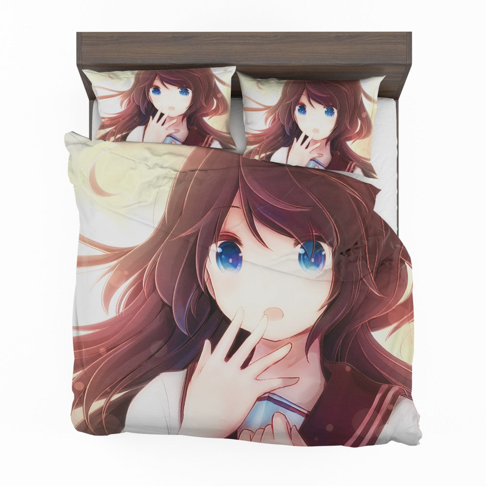 Anime Girl Blue Eyes Bedding Set