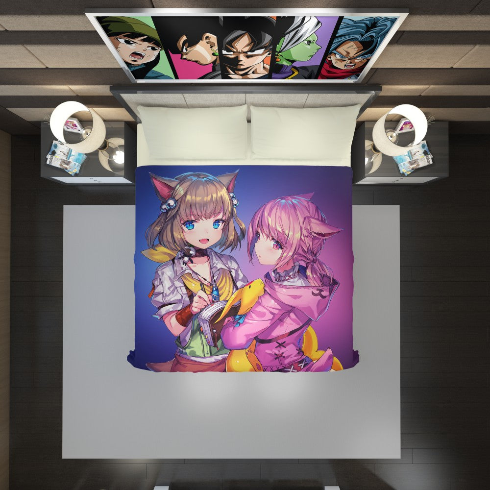 Anime Girl Final Fantasy Duvet Cover