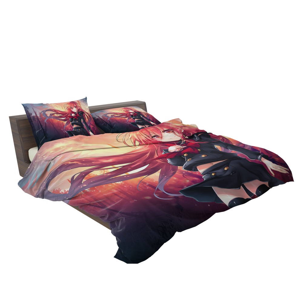 Anime Girl Fire Angel Bedding Set