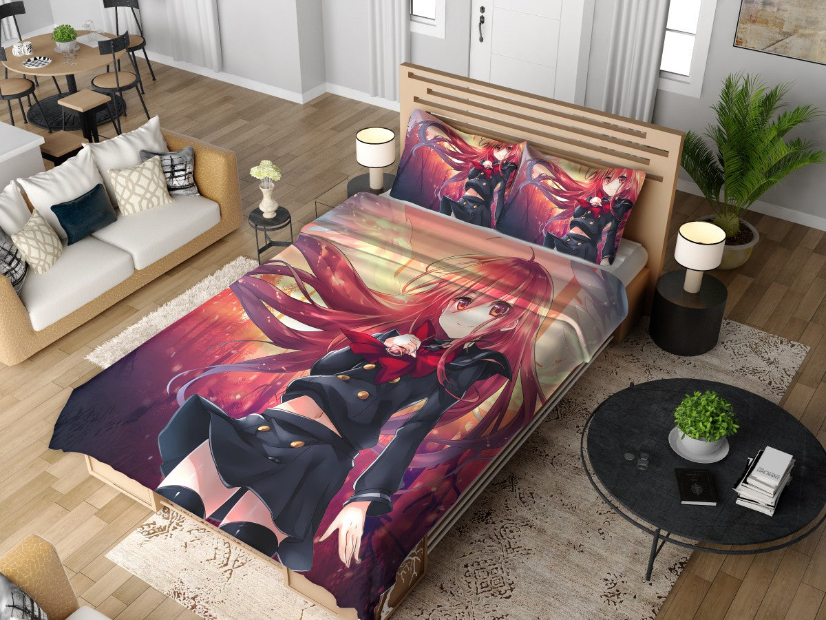 Anime Girl Fire Angel Bedding Set