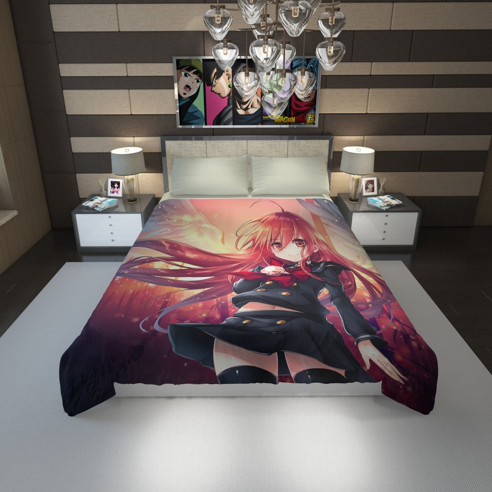 Anime Girl Fire Angel Duvet Cover