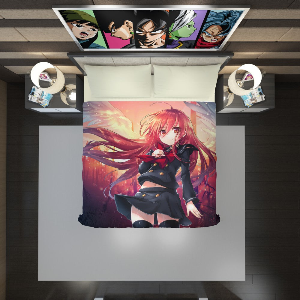 Anime Girl Fire Angel Duvet Cover
