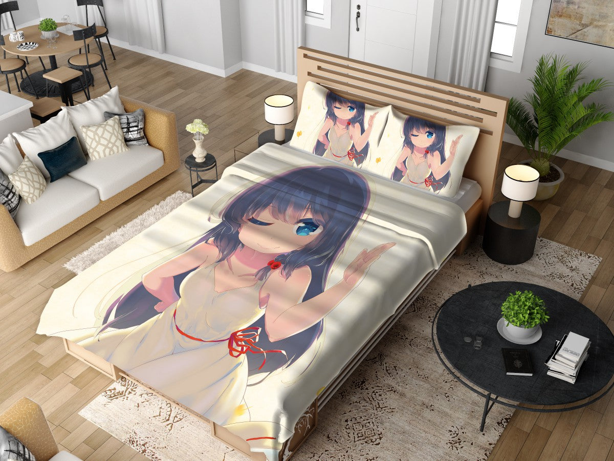 Anime Girl Japanes Cartoon Bedding Set