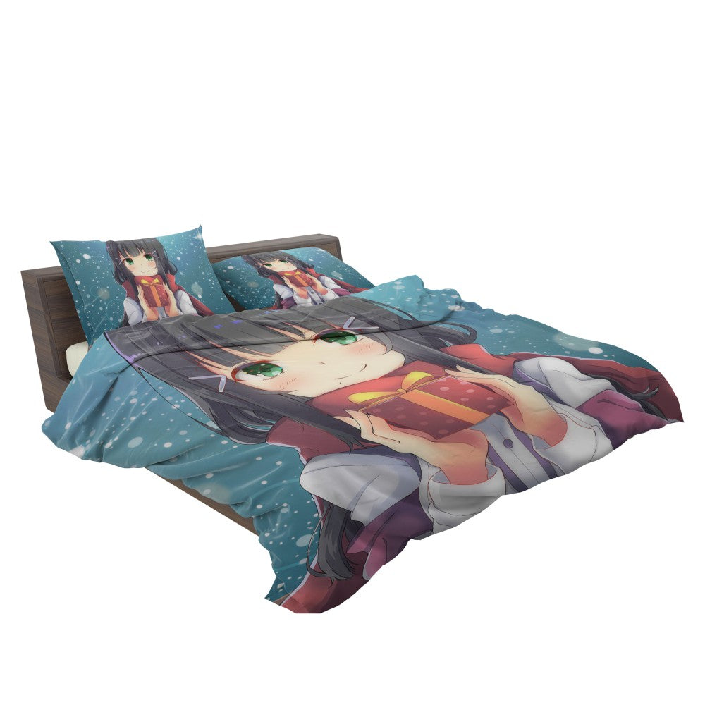 Anime Girl Winter Xmas Gift Bedding Set