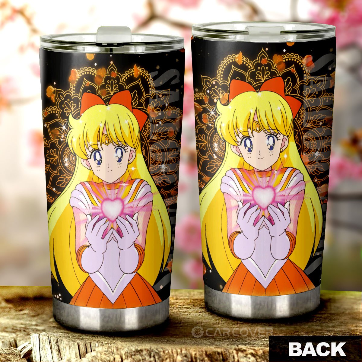 Anime Sailor Moon Tumbler Cup Custom Sailor Venus Car Interior Accessories