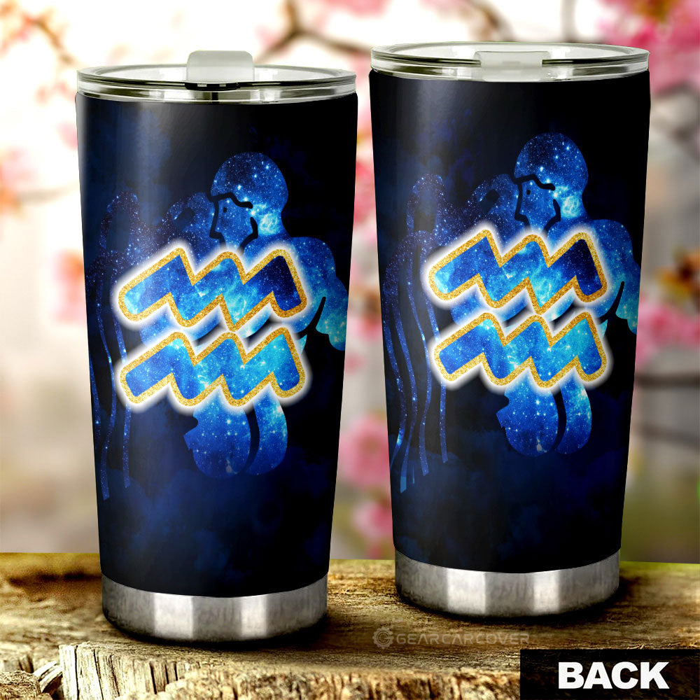 Aquarius Tumbler Cup Custom Name Zodiac Car Interior Accessories
