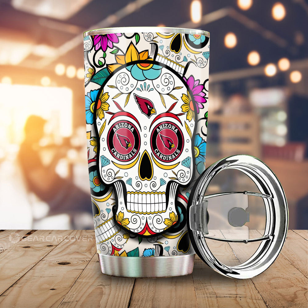 Arizona Cardinals Tumbler Cup Custom Sugar Skull Car Accessories
