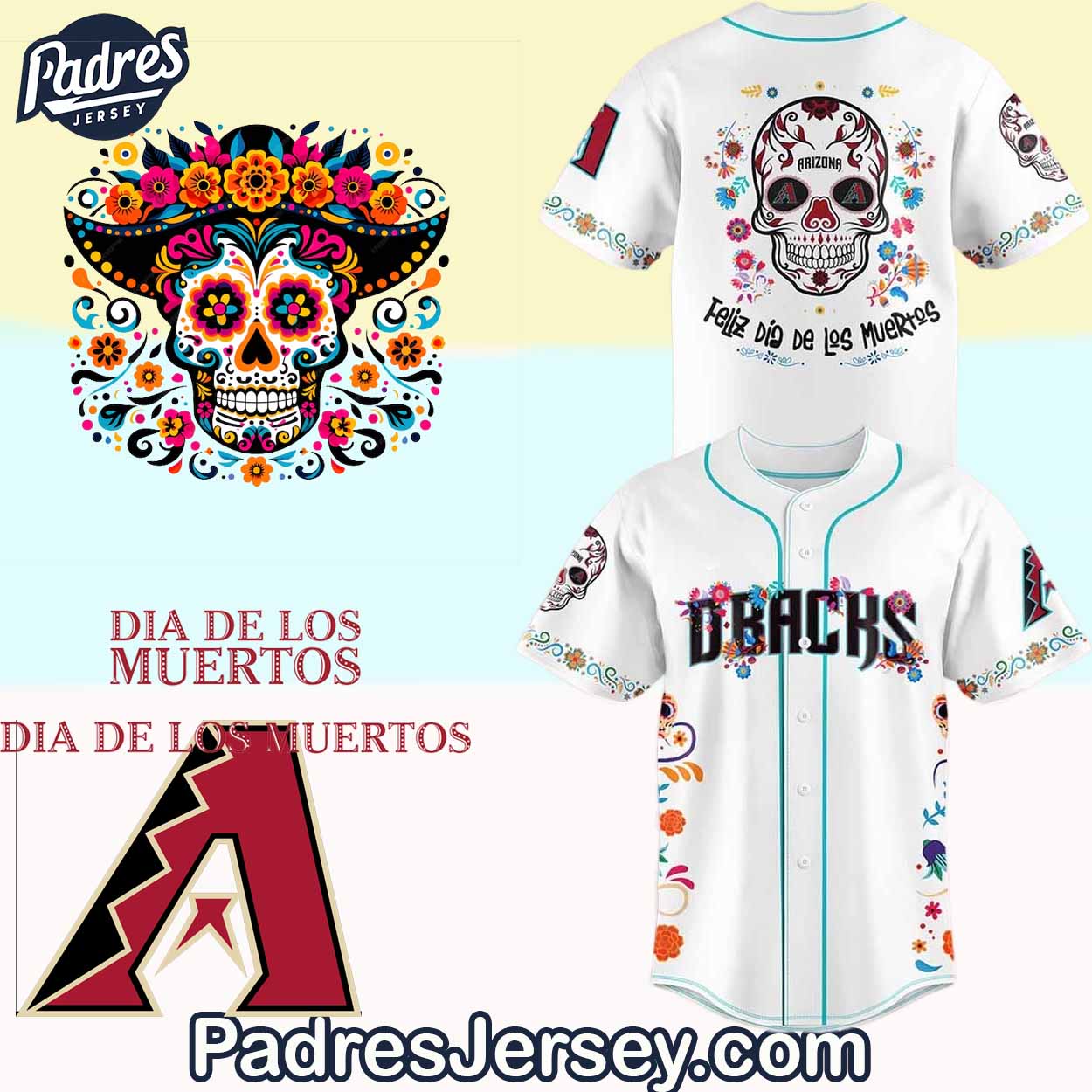 Arizona Diamondbacks Dia De Los Muertos Baseball Jersey Outfit - Padres Jersey Oasis: Elevate Your Baseball Style Game