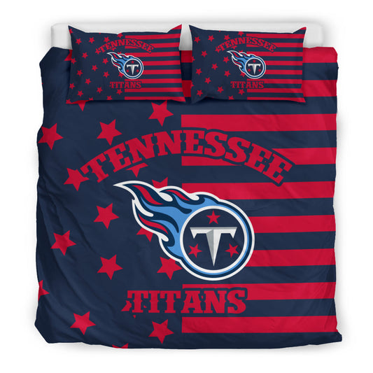 NFL Tennessee Titans Red Navy Blue Bedding Set