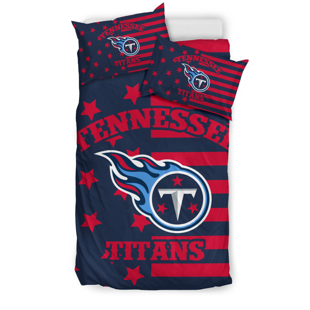 NFL Tennessee Titans Red Navy Blue Bedding Set