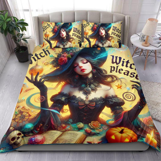 Personalized  Witch Please Duvet Cover Bedding Set 3-pc Halloween Decor