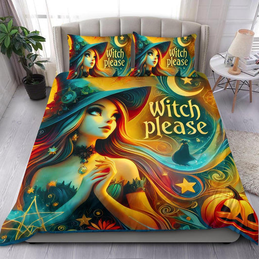 Personalized  Witch Please Halloween Duvet Cover Bedding Set 3-pc
