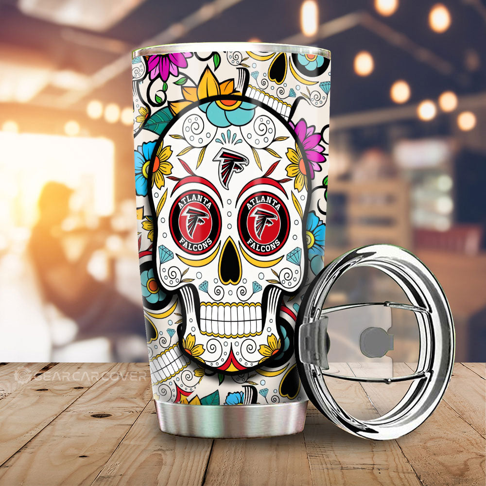 Atlanta Falcons Tumbler Cup Custom Sugar Skull Car Accessories