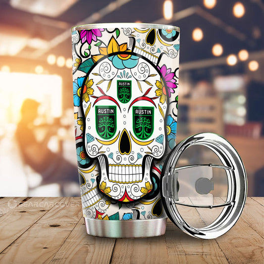 Austin FC Tumbler Cup Custom Sugar Skull Car Accessories