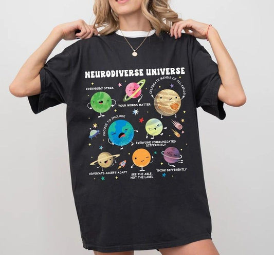 Autism Awareness Tshirt, Neurodiverse Universe Shirt, Sped Teacher Shirt, Space Neurodiversity T-Shirt, Special Education TShirt, Autism Tees