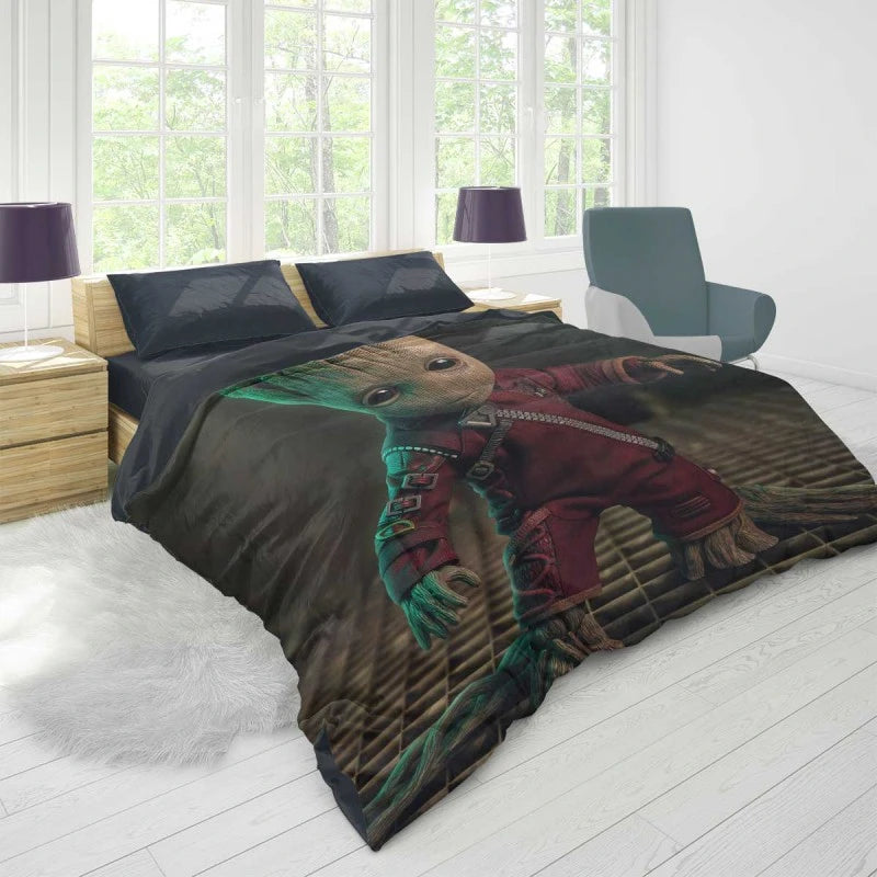 Baby Groot in Guardians of the Galaxy Vol 2 Movie Duvet Cover