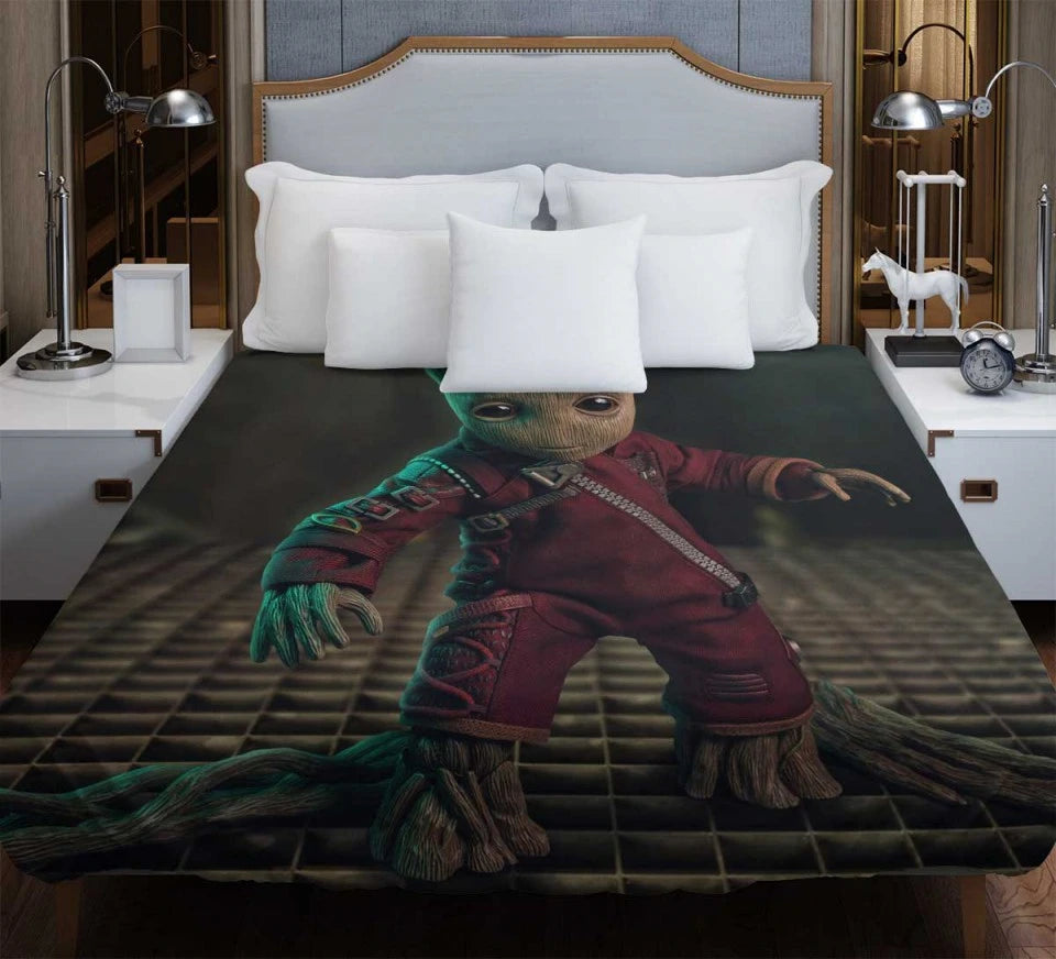 Baby Groot in Guardians of the Galaxy Vol 2 Movie Duvet Cover