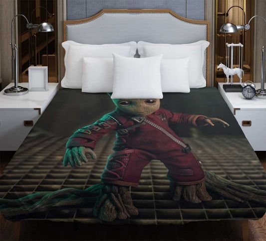 Baby Groot in Guardians of the Galaxy Vol 2 Movie Duvet Cover