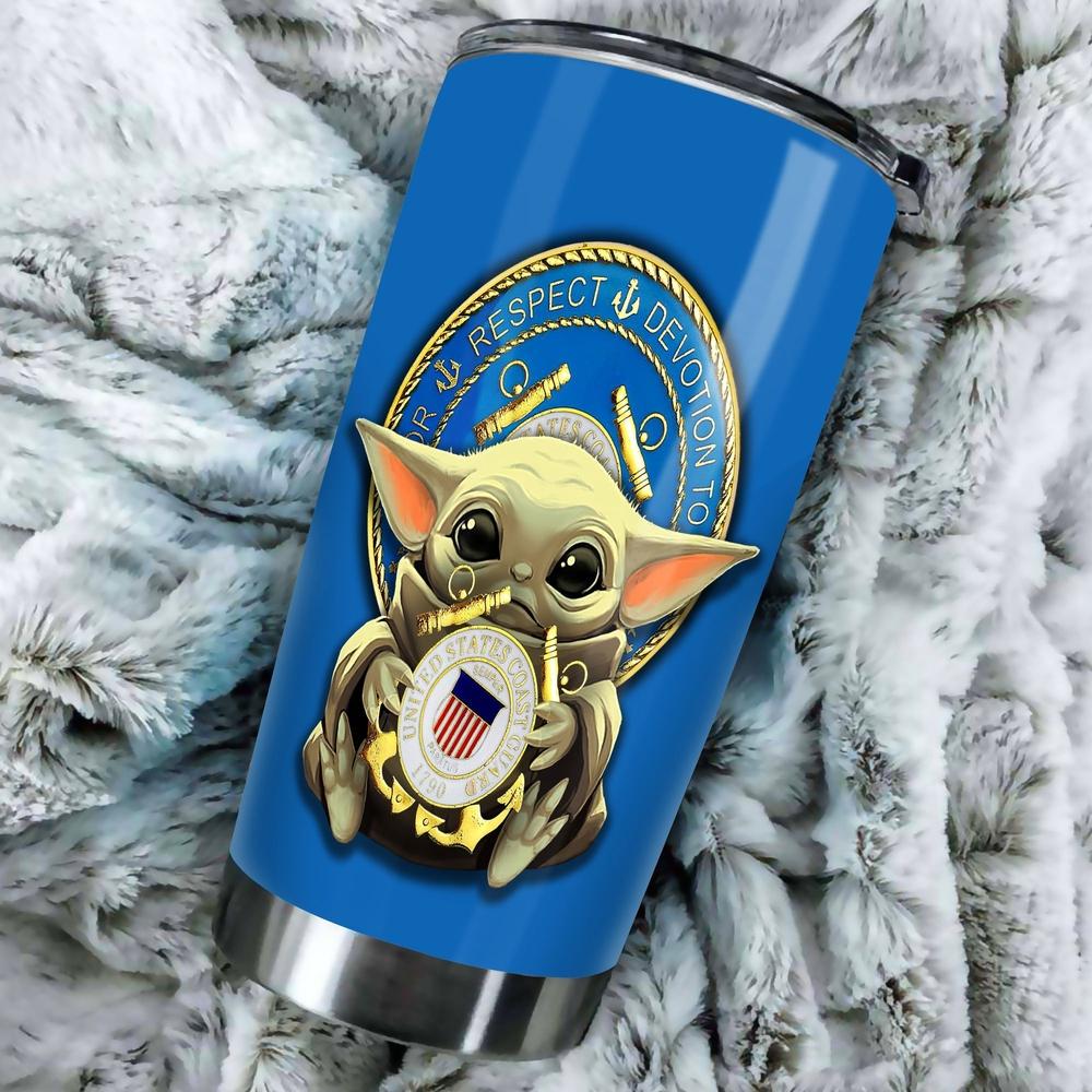 Baby Yoda U.S Coast Guard Tumbler Stainless Steel