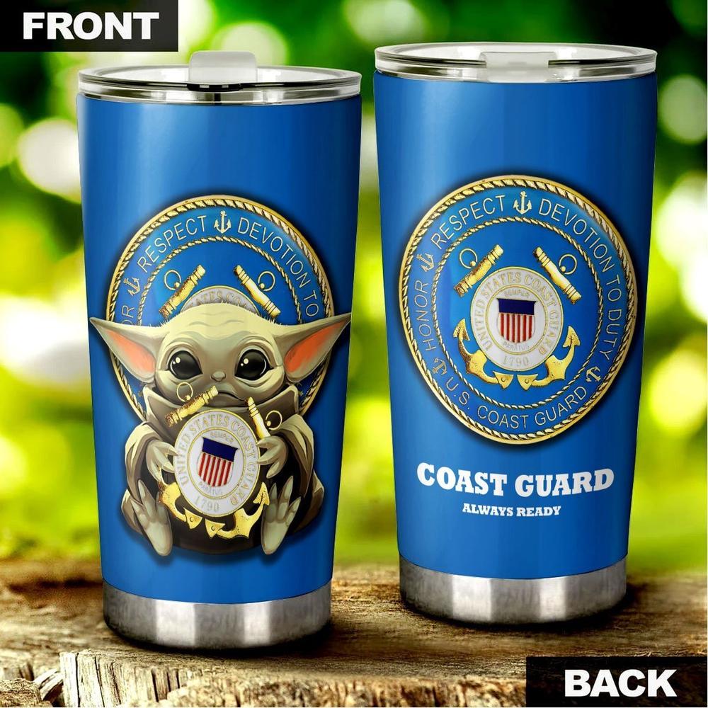Baby Yoda U.S Coast Guard Tumbler Stainless Steel