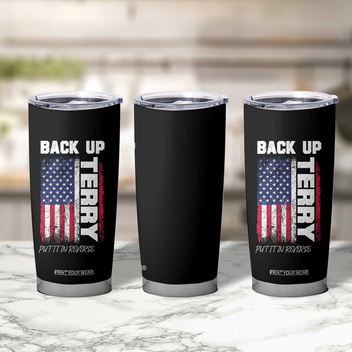 Back It Up Terry Put It In Reverse Tumbler Cup Funny 4th of July Patriotic American Flag TS10
