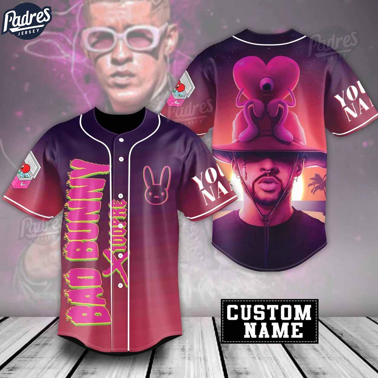 Bad Bunny X100pre Personalized Baseball Jersey - Padres Jersey Oasis: Elevate Your Baseball Style Game