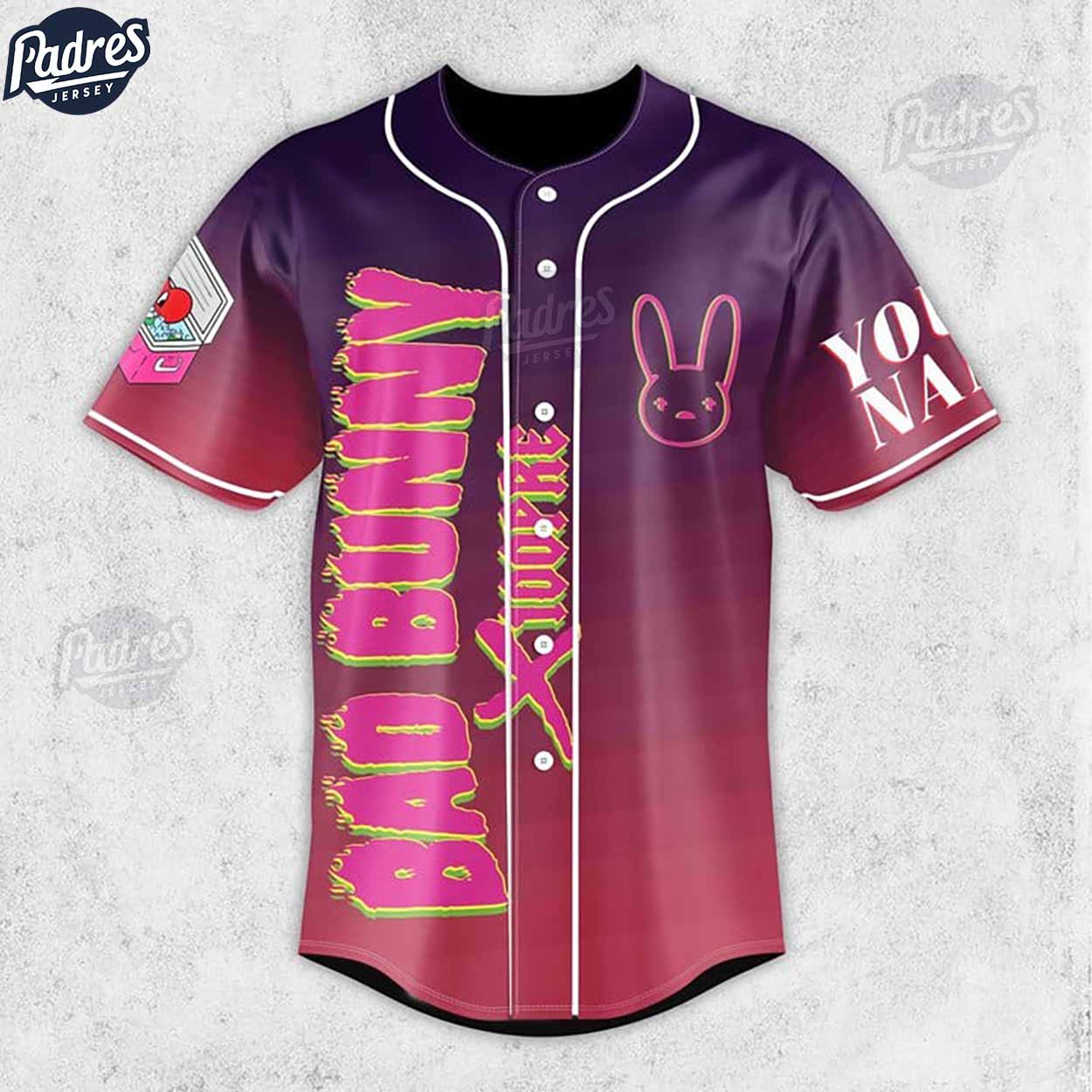 Bad Bunny X100pre Personalized Baseball Jersey - Padres Jersey Oasis: Elevate Your Baseball Style Game