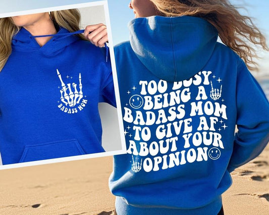 Badass Mom Hoodie Skeleton Hand Hoodie Mom Hoodie Mother Day Hoodie Anti Social Moms Hoodie Cool Mom Hoodie Mama Hoodie TK43GD