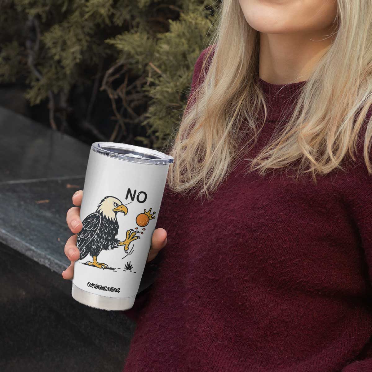 Bald Eagle No Kings In America Tumbler Cup No Orange We The People Patriotic Political Statement TS02