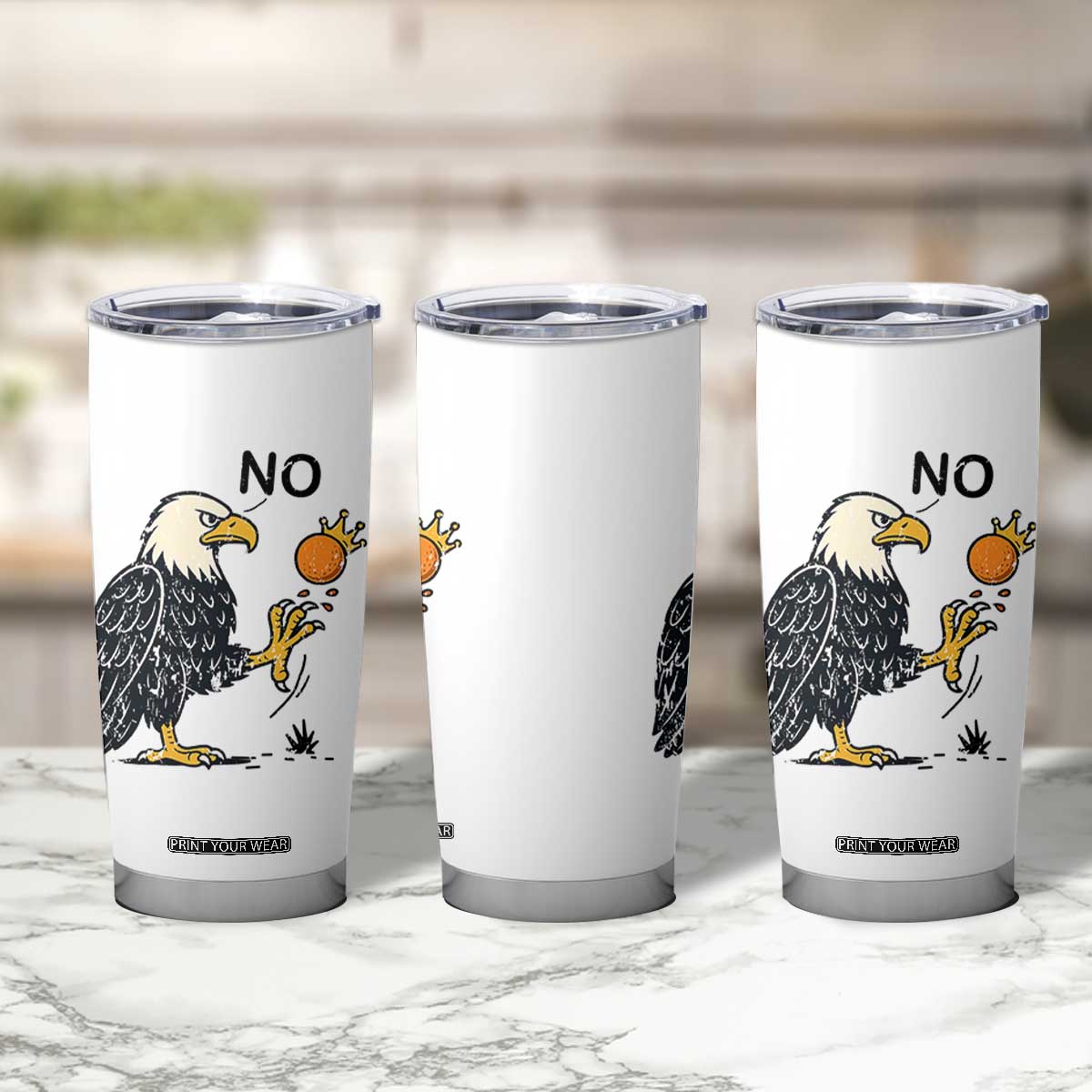 Bald Eagle No Kings In America Tumbler Cup No Orange We The People Patriotic Political Statement TS02