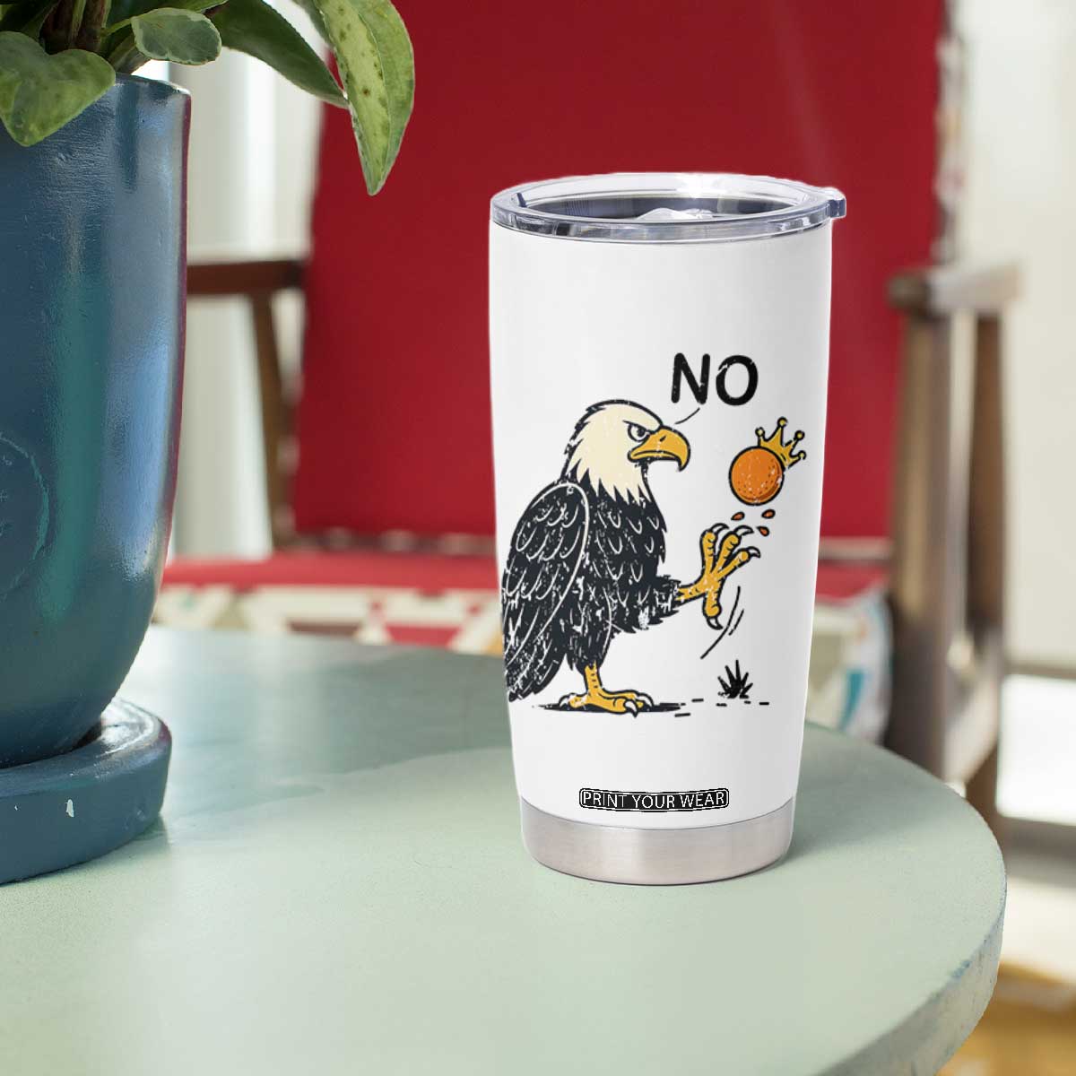 Bald Eagle No Kings In America Tumbler Cup No Orange We The People Patriotic Political Statement TS02