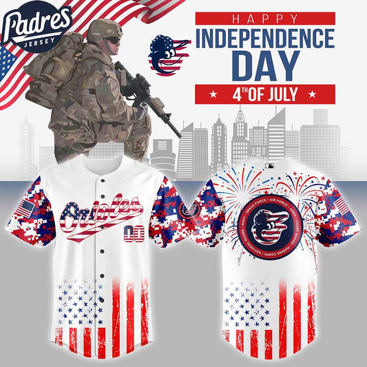 Baltimore Orioles MLB X The 4th Of July X Military Personalized Baseball Jersey - Padres Jersey Oasis: Elevate Your Baseball Style Game