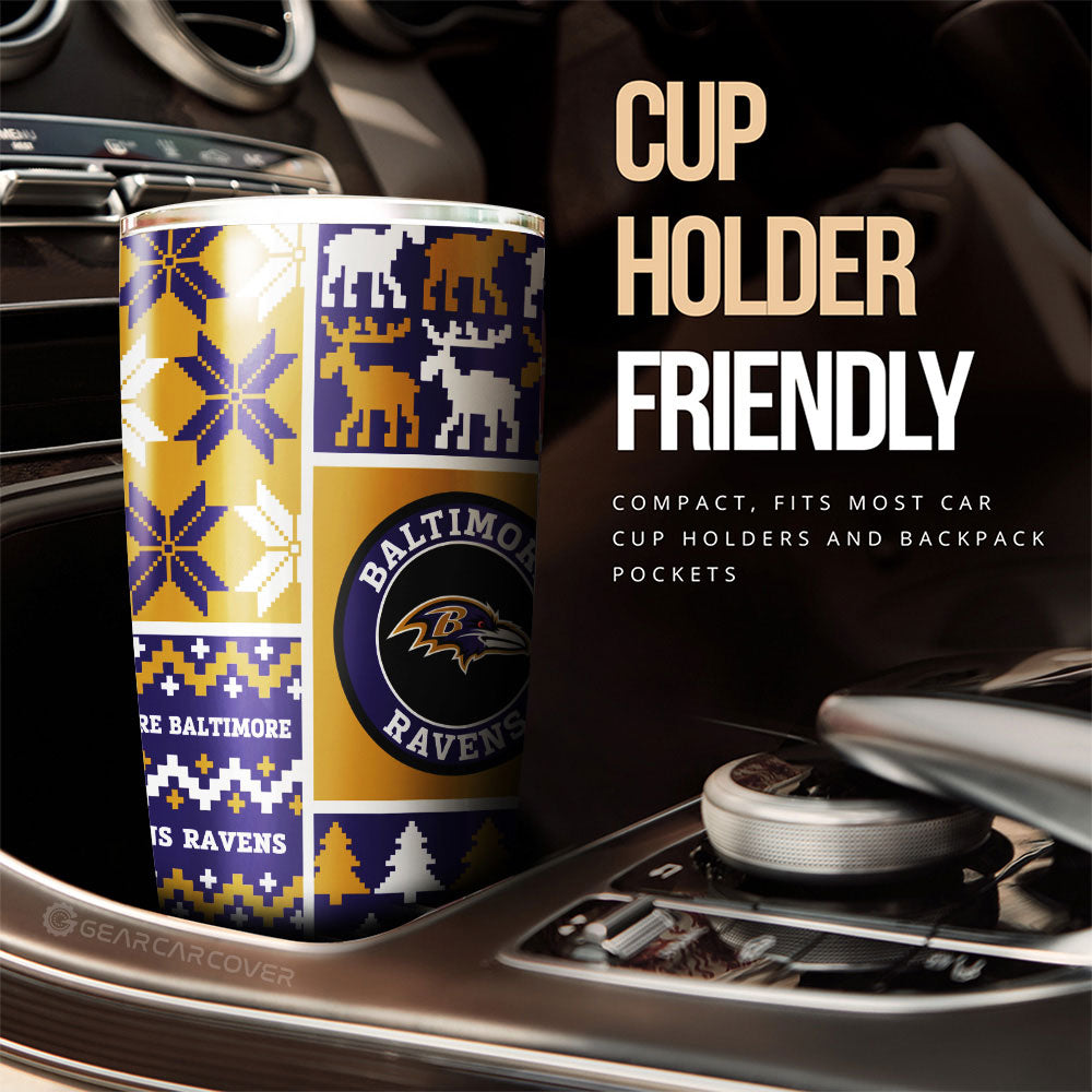 Baltimore Ravens Tumbler Cup Custom Ugly Style Car Accessories