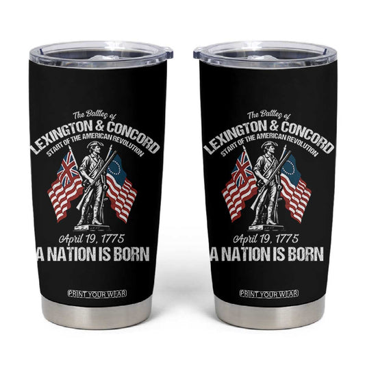 Battle of Lexington and Concord Tumbler Cup American Revolution April 19 1775 Patriotic TS02