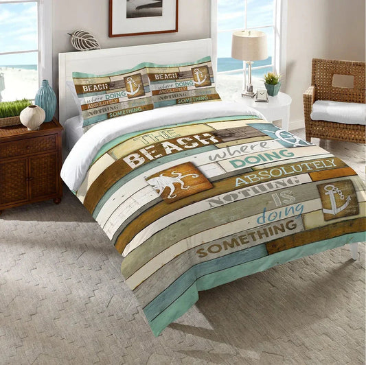 Beach Mantra Duvet Cover Bedding Set | Personalized 3-pc Duvet Cover With Pillowcases