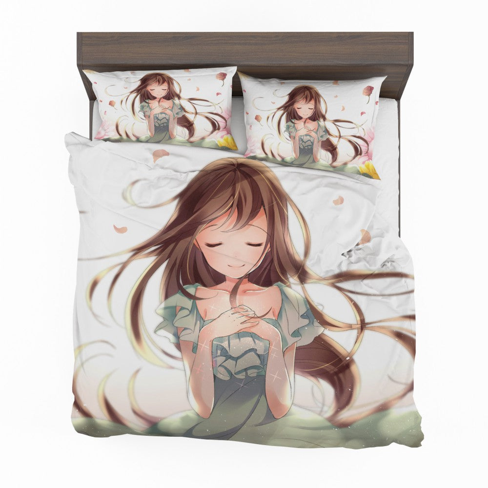 Beautiful Japanese Anime Girl Queen King Bedding Set
