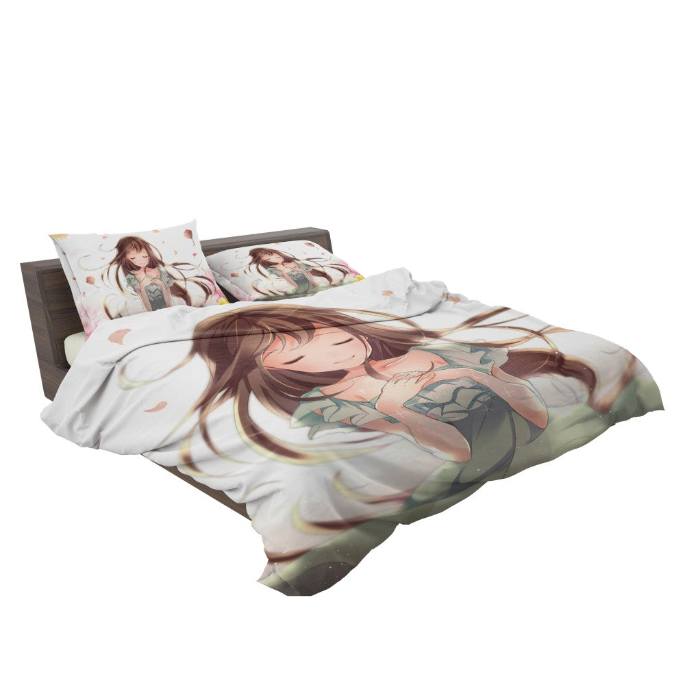 Beautiful Japanese Anime Girl Queen King Bedding Set