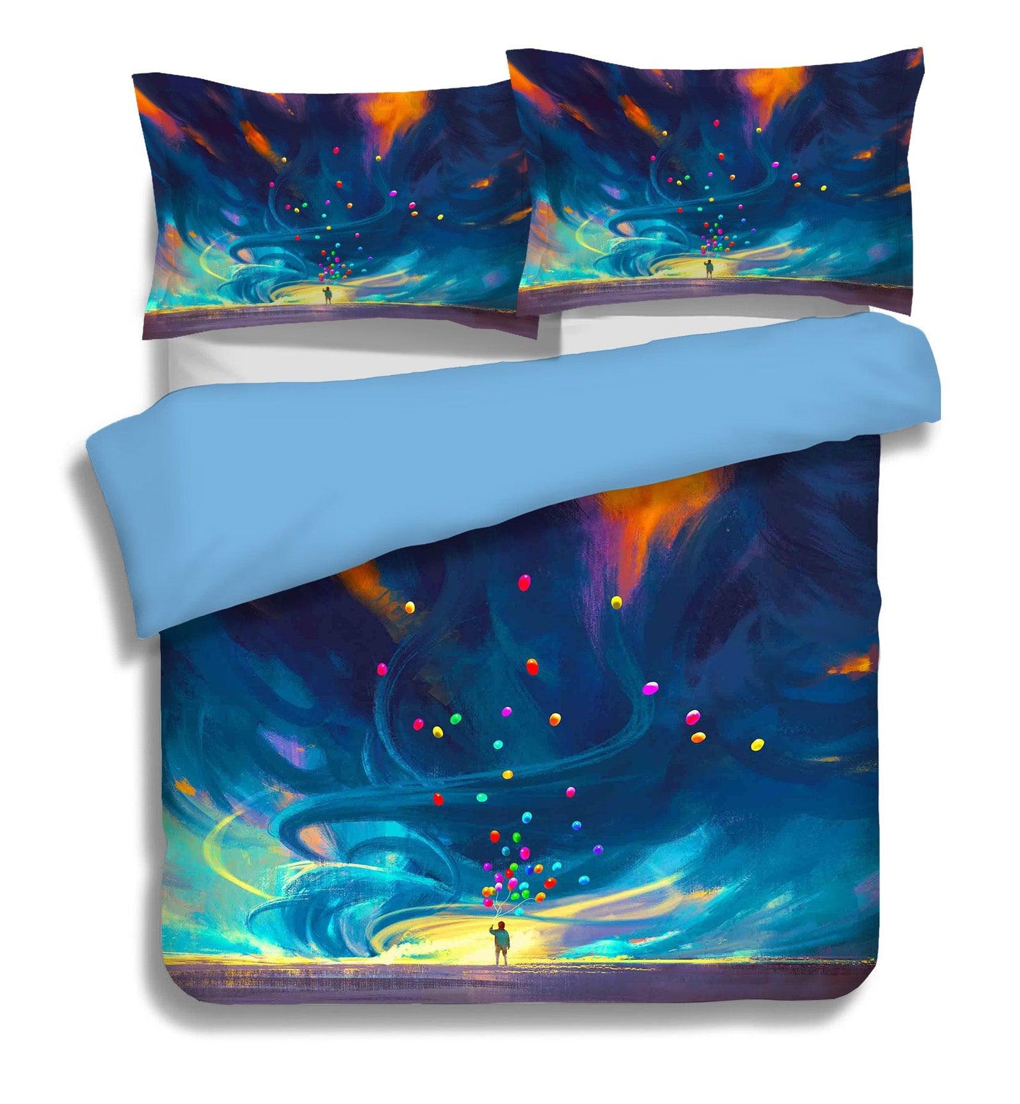 3D Blue Watercolor Balloon Quilt Cover Set Bedding Set Pillowcases 44