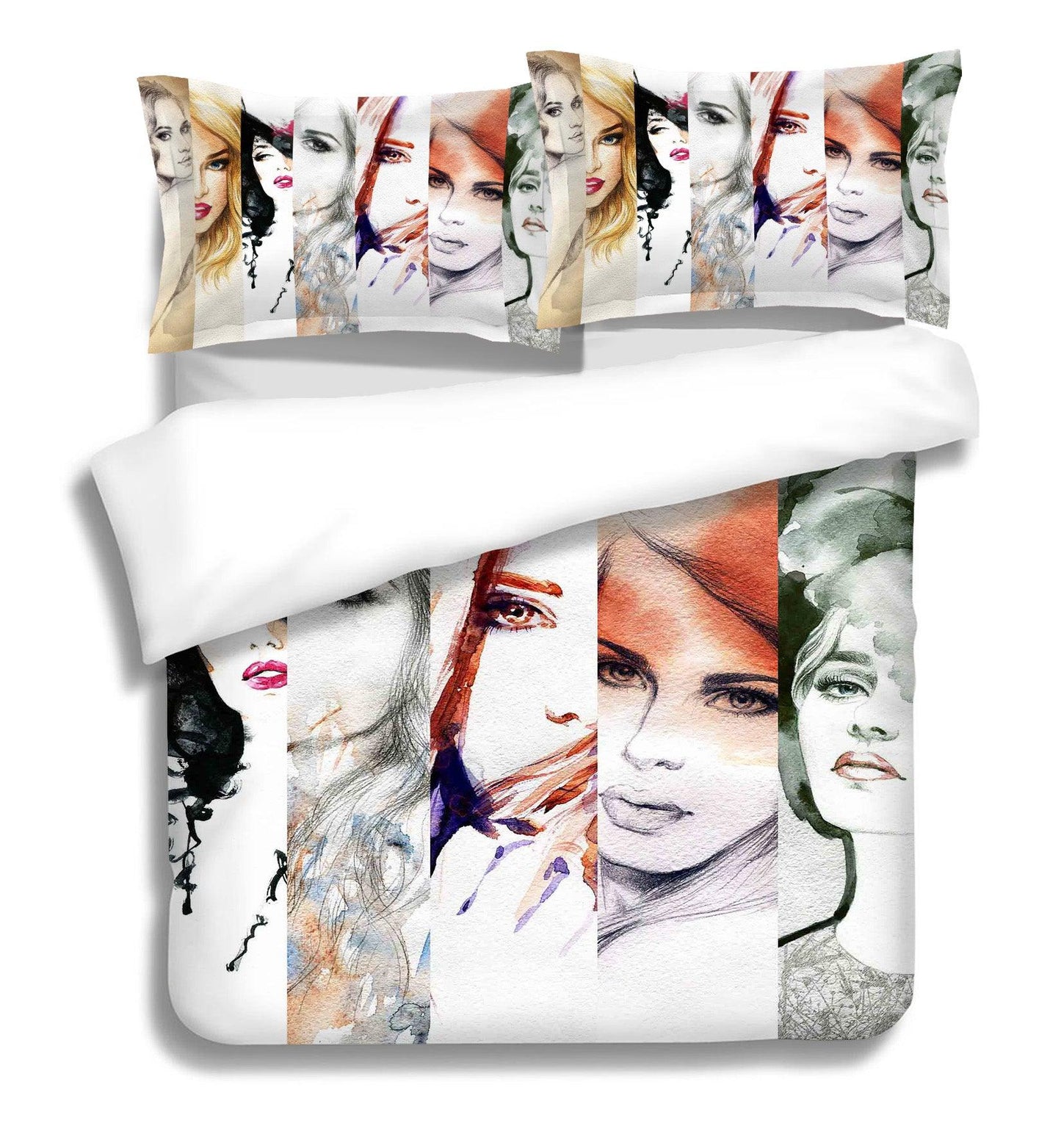 3D Beauty Female Women Quilt Cover Set Bedding Set Pillowcases 97