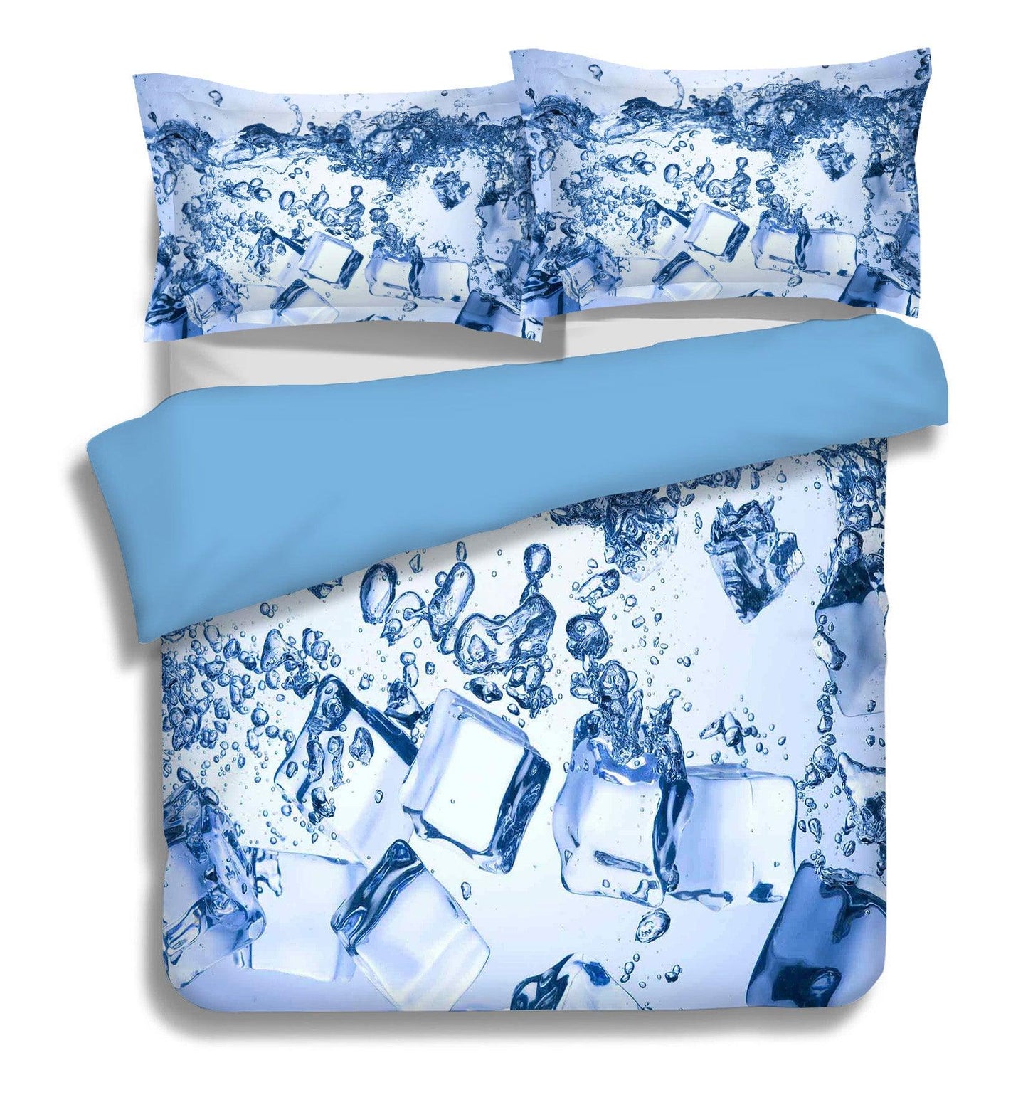 3D Blue Ice Cube Water Quilt Cover Set Bedding Set Pillowcases 67
