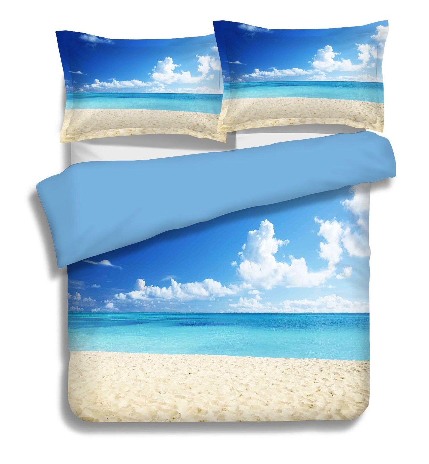 3D Blue Sky Sea Beach Quilt Cover Set Bedding Set Pillowcases 15