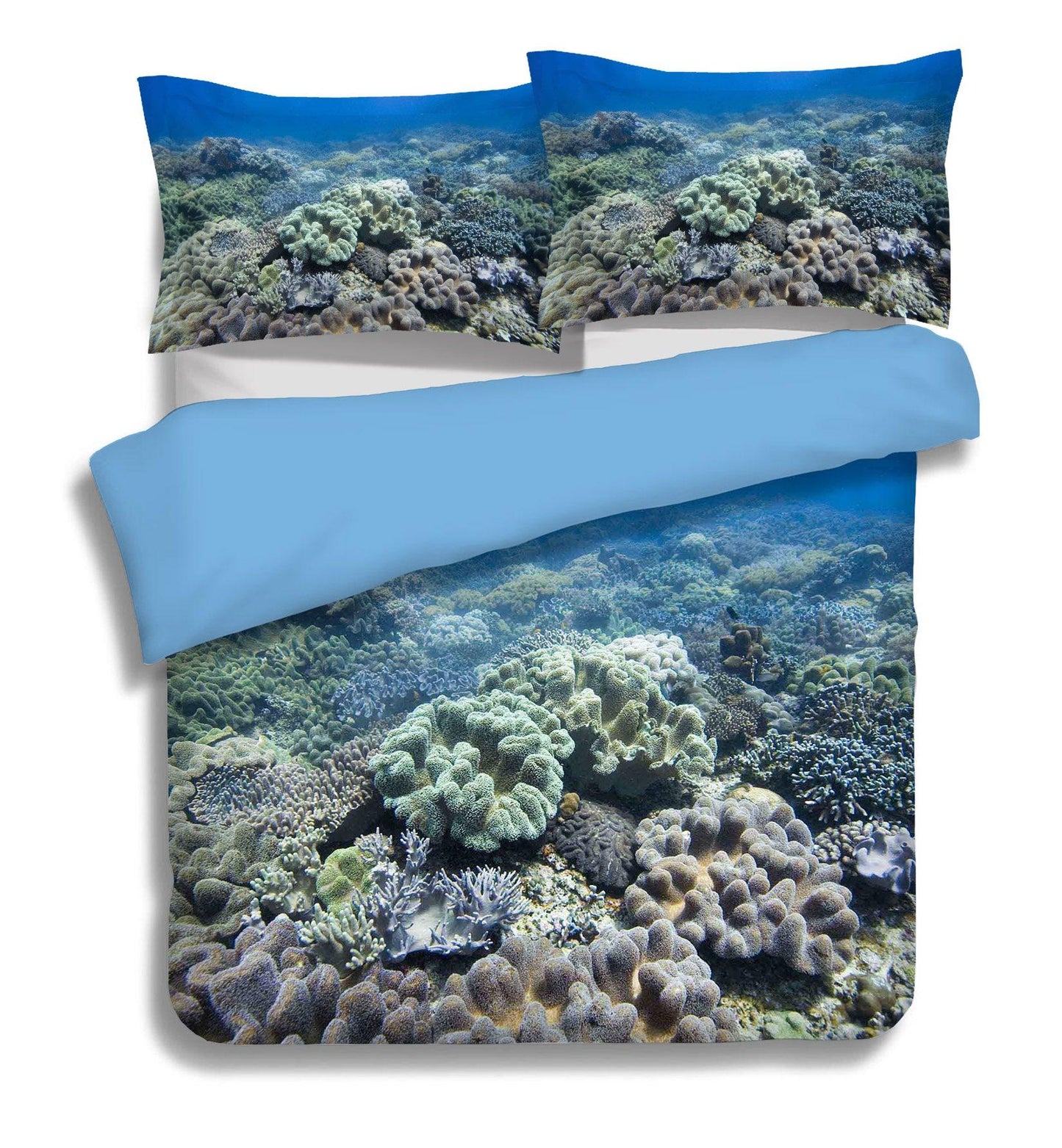 3D Blue Seabed Coral Quilt Cover Set Bedding Set Pillowcases 74