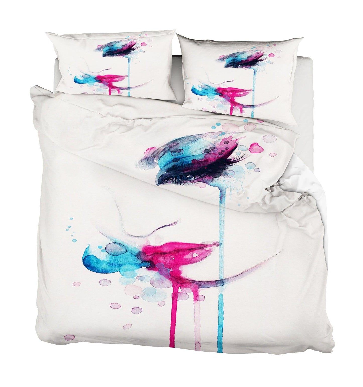 3D Beauty Woman Female Watercolor Quilt Cover Set Bedding Set Pillowcases 27
